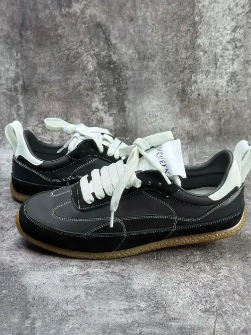 Premium McQueen Flexion Runner Black White Casual Lifestyle Shoes