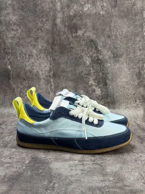 Alexander McQueen Flexion Runner Light Blue Yellow Luxury Retro Sneakers