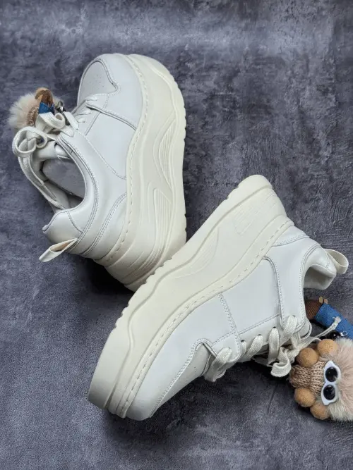 GCDS Platform Sneakers with Plush Charms Off-White Streetwear Shoes
