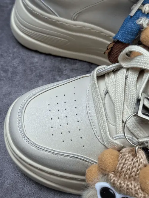 GCDS Platform Sneakers with Plush Charms Off-White Streetwear Shoes