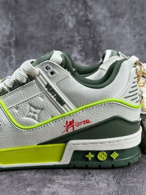 Louis Vuitton LV Trainer Year of the Horse White Green Lime Luxury Sneakers