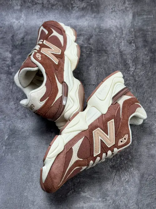 New Balance 9060 Mushroom Brown Retro Platform Sneakers