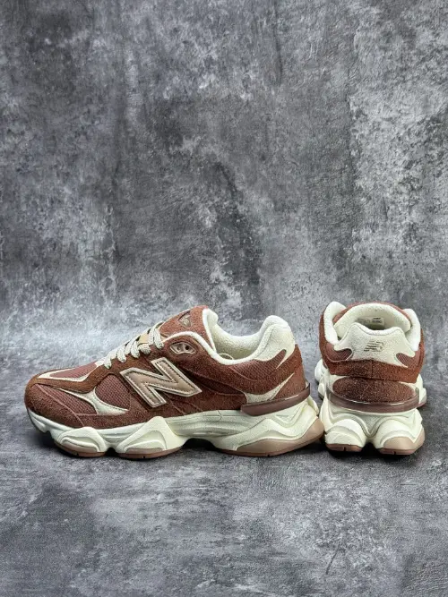 New Balance 9060 Mushroom Brown Retro Platform Sneakers