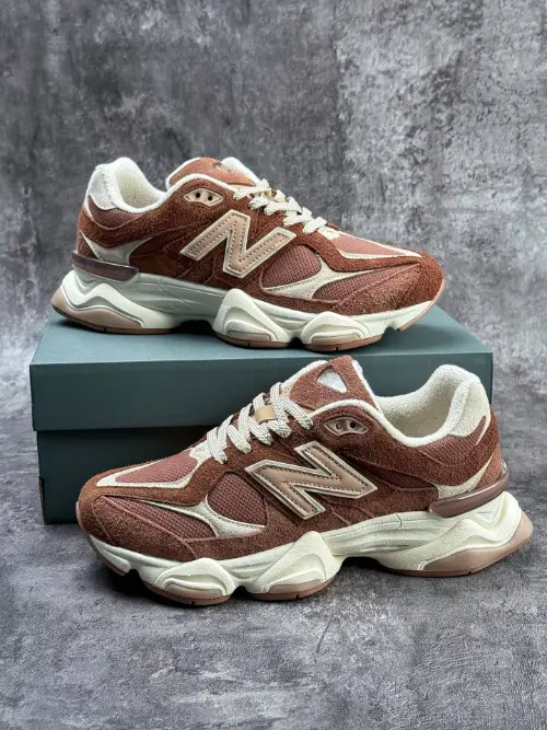 New Balance 9060 Mushroom Brown Retro Platform Sneakers