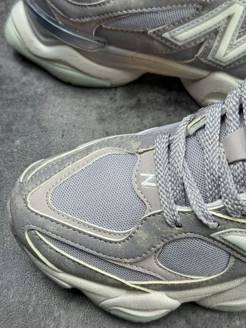 New Balance 9060 Vintage Grey Mint Distressed Retro Sneakers