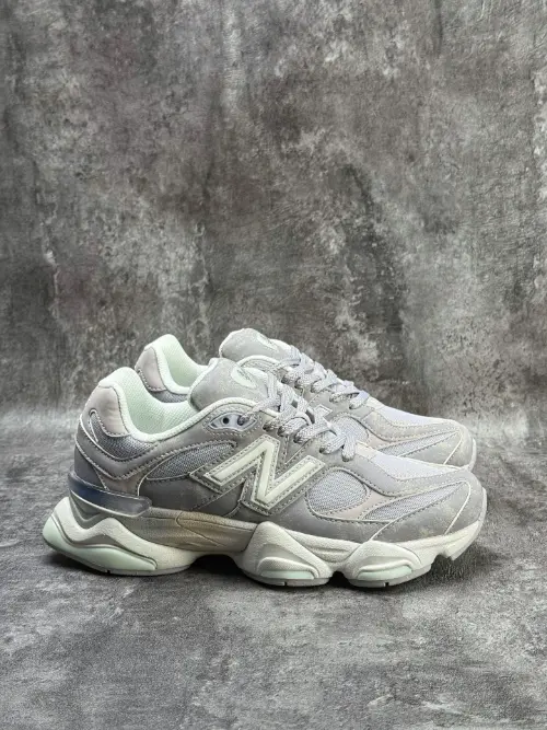 New Balance 9060 Vintage Grey Mint Distressed Retro Sneakers