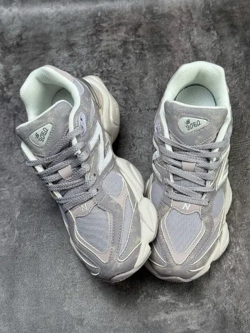 New Balance 9060 Vintage Grey Mint Distressed Retro Sneakers