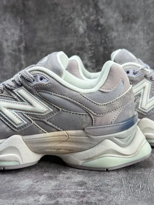 New Balance 9060 Vintage Grey Mint Distressed Retro Sneakers