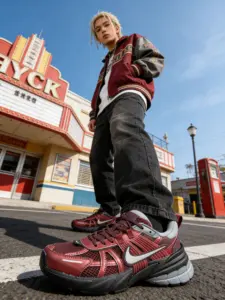 Nike V2K Run Burgundy-Retro Street Style