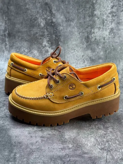Timberland 3-Eye Lug Sole Platform Boat Shoe Wheat Nubuck Casual Shoes