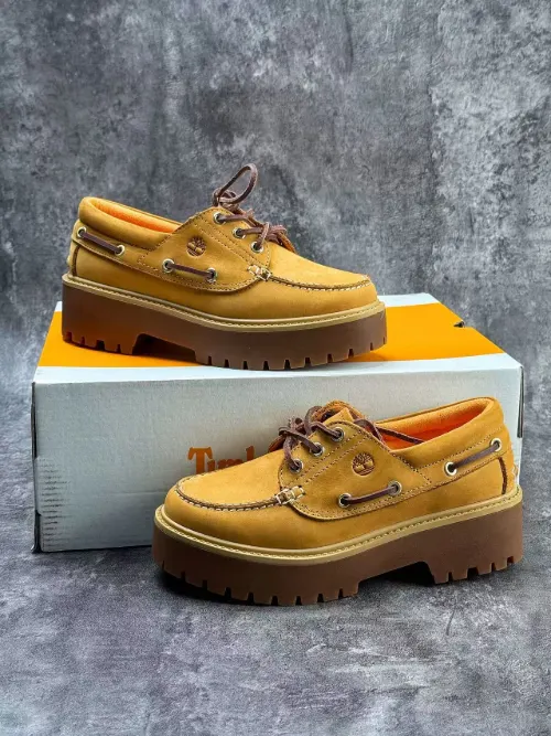 Timberland 3-Eye Lug Sole Platform Boat Shoe Wheat Nubuck Casual Shoes