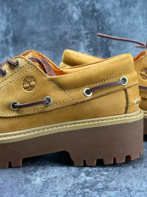 Timberland 3-Eye Lug Sole Platform Boat Shoe Wheat Nubuck Casual Shoes